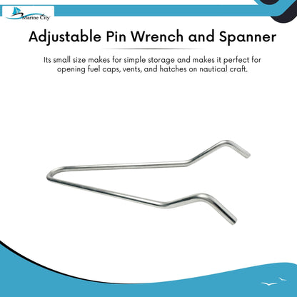 Marine City Stainless Steel Deck Plate Key – Adjustable Pin Wrench & Spanner