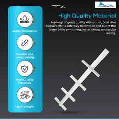 Marine City 4-Step Anti-Slip Sport & Diver Ladder – Aluminum, 400 lb Capacity