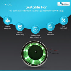 Marine City Stainless Steel LED Drink Cup Holder with 8 Green Lights & Drain