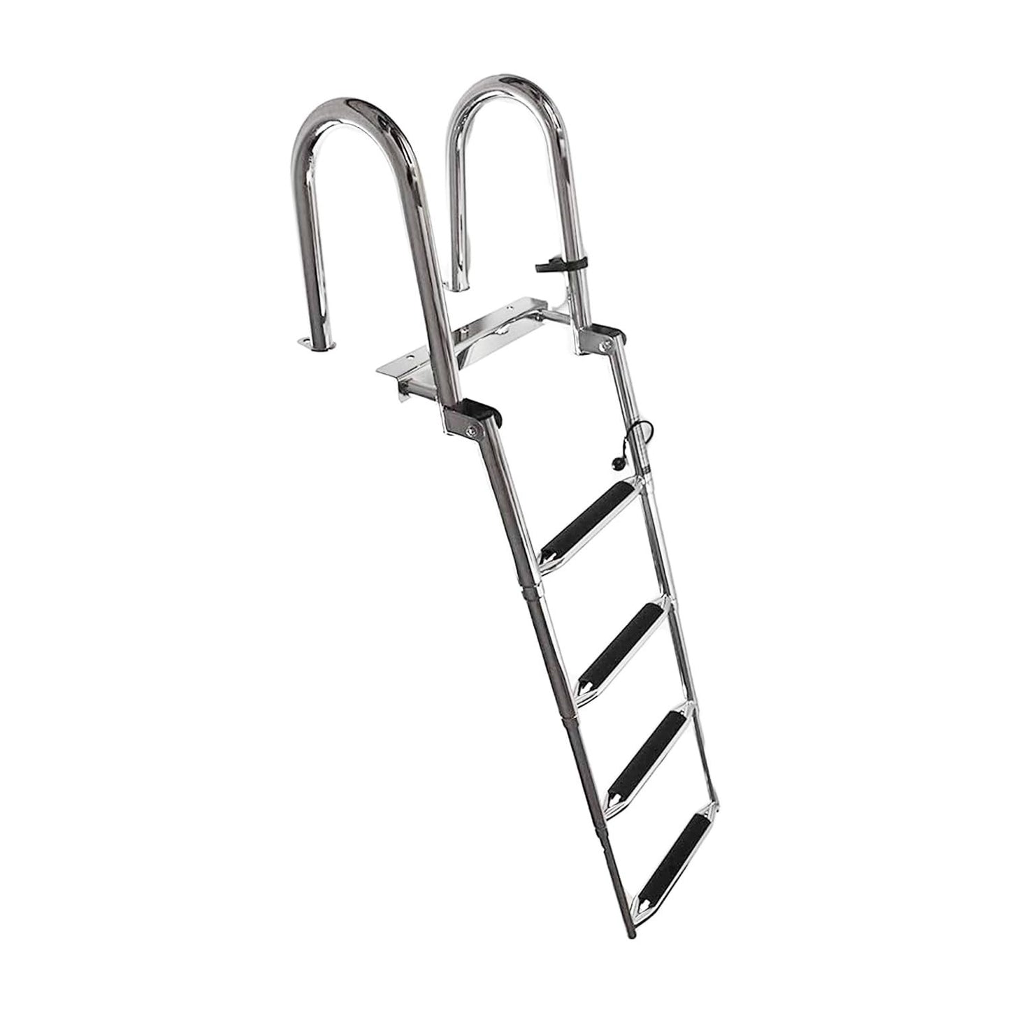 Escalera telescópica de 4 escalones con espejo de popa de acero inoxidable de Marine City