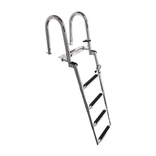 MARINE CITY 4-Step Telescoping Boat Ladder – 304 Stainless Steel, Heavy-Duty