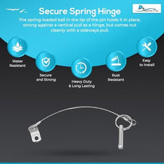 Marine City 304 Stainless Steel Bimini Top Quick Release Pin with Cable