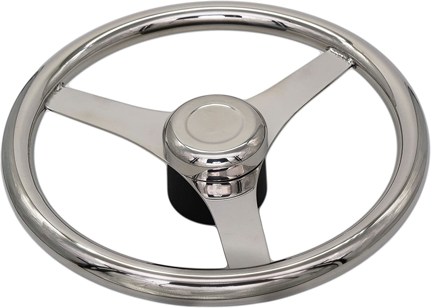 MARINE CITY 13-1/2" Marine Grade Stainless Steel Sports Steering Wheel MARINE CITY