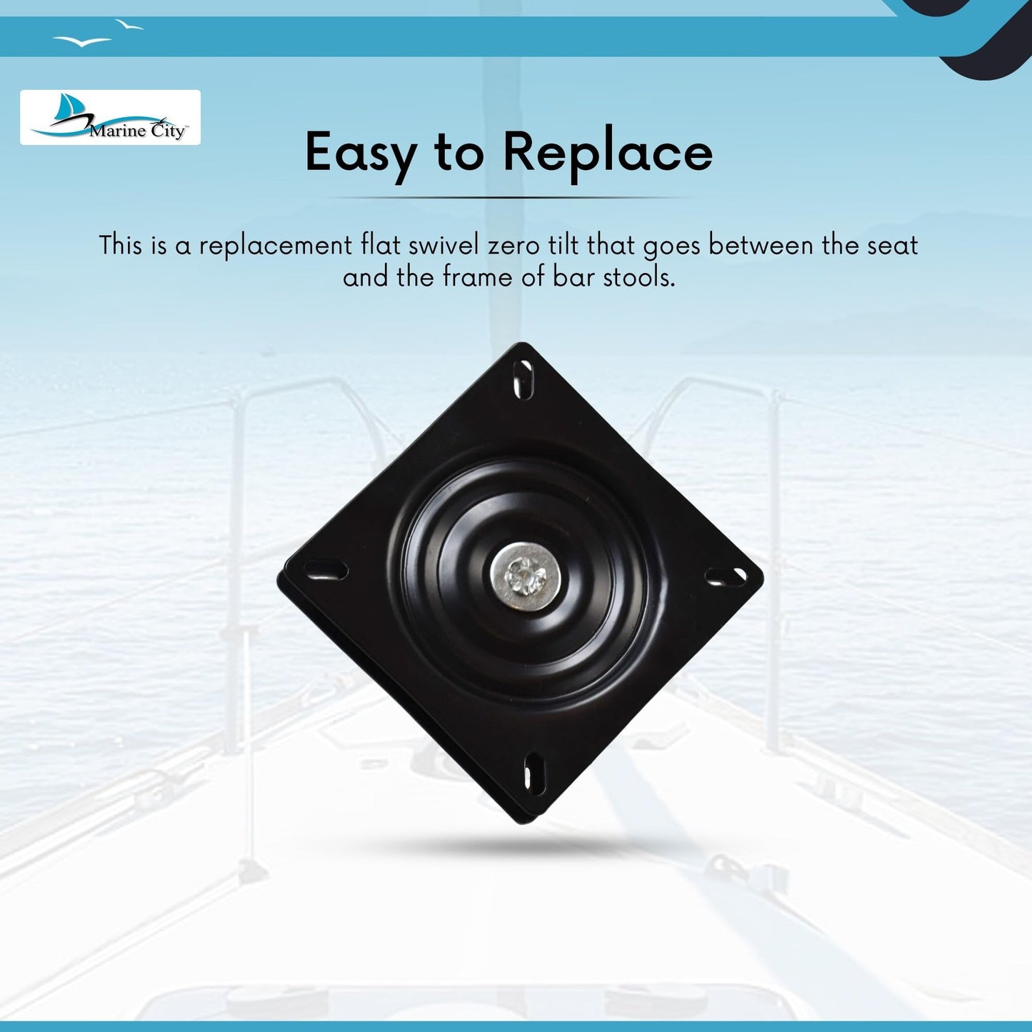 Marine City Universal Swivel Seat Base 6", Heavy-Duty, Corrosion Resistant MARINE CITY