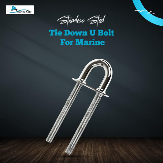 Marine City 304 Stainless Steel Stern Bow Eye Tie Down U-Bolt – 8 x 5/8 Inches Marine City Hardware