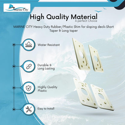 MARINE CITY Marine Antenna Mount Shim Kit – Plastic Shims (Short & Long Taper)