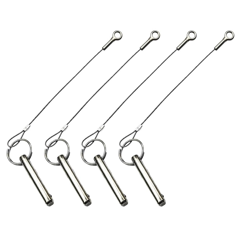 Marine City Bimini Top Quick Disconnect Pin with Cable Grip–304 Stainless Steel Marine City