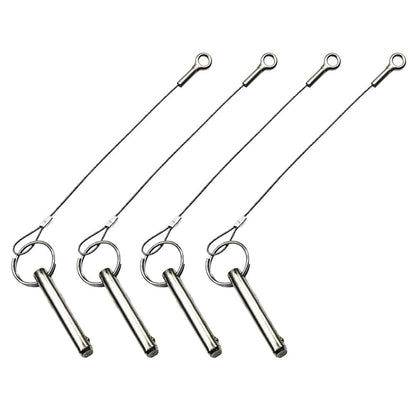 Marine City Bimini Top Quick Disconnect Pin with Cable Grip–304 Stainless Steel Marine City