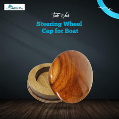 MARINE CITY Genuine Teak Center Cap – 2-3/4” Durable Wood Steering Wheel