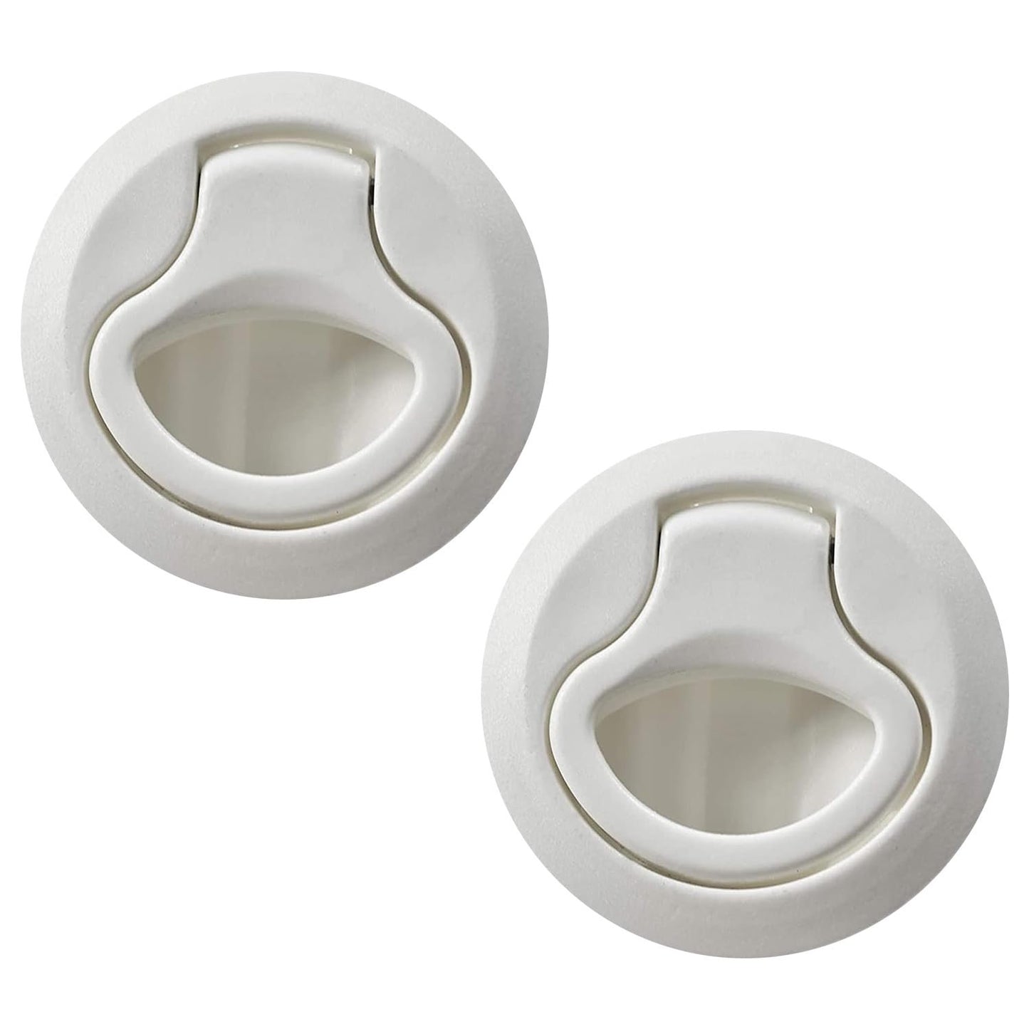 Marine City 2-2/5" Nylon White Round Hatch Flush Pull Stem Latch