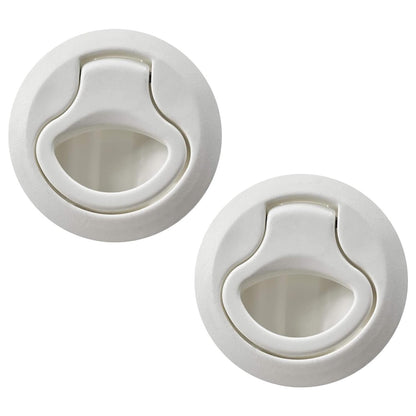 Marine City 2-2/5" Nylon White Round Hatch Flush Pull Stem Latch