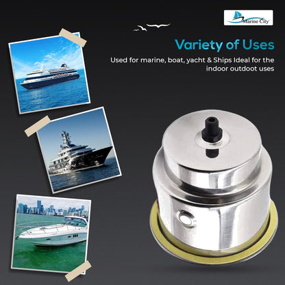 Marine City Stainless Steel 12V Red LED Ring Cup Holder with Center Drain Marine City Hardware