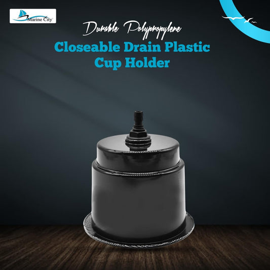 Marine City Closeable Drain Cup Holder – Flush Mount Polypropylene, Fits 30 oz Marine City Hardware
