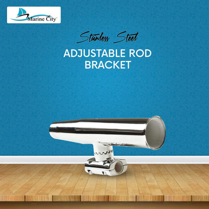 MARINE CITY 316 Stainless Steel Adjustable Clamp-On Rod Holder (Pack of 2)