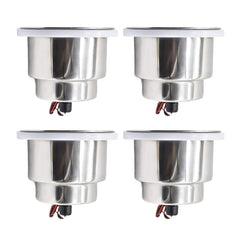 Marine City Stainless Steel Green LED Cup Holder with Drain Corrosion-Resistant