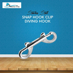 MARINE CITY Gancho de buceo con clip de doble extremo de acero inoxidable 316 de grado marino resistente de 3-1/2