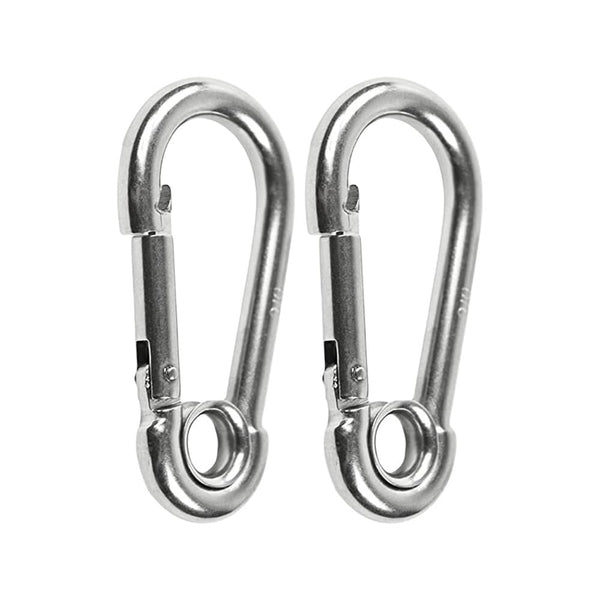 Marine City Carabiner Clip Snap Hook with Ring 4” 316 Stainless Steel, Rustproof