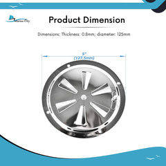 Marine City 5” Stainless Steel Round Louver Vent Cover – Butterfly Air Vent