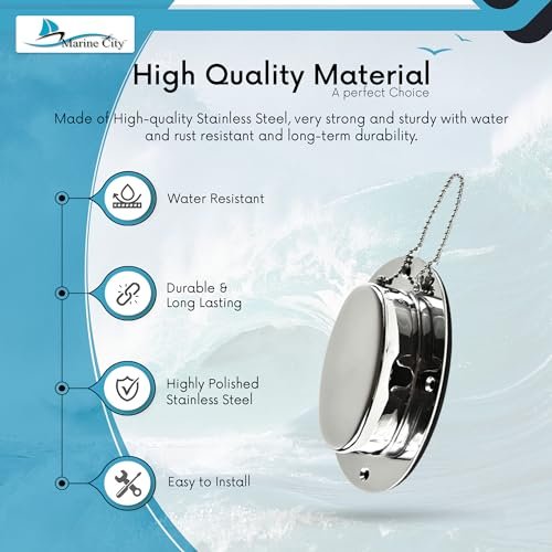 Marine City Stainless Steel Hinged Chain Deck Pipe – Durable, Easy Install Marine City