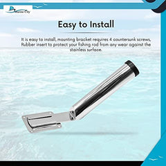 MARINE CITY Stainless Steel Slide Mount Removable Fishing Rod Holder, 8-1/2”