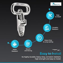 Marine City Escalón plegable de acero inoxidable 316 resistente para barcos, vehículos recreativos, remolques, caravanas (tamaño grande (5-1/2