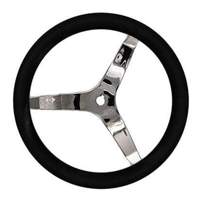 MARINE CITY 3-Spoke Steering Wheel 13-1/2” 316 Stainless Steel with PU Foam Grip
