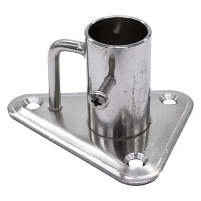 Marine City Toma de puntal de acero inoxidable 304 de 90° con base triangular y contrafuerte para tubo de Ø 1"(25 mm) para pesca en yate en barco marino