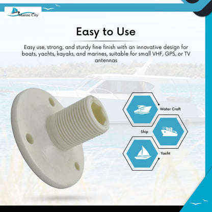 Marine City Thread Fixed Antenna Base Nylon Injection Molded (Pack of 2)