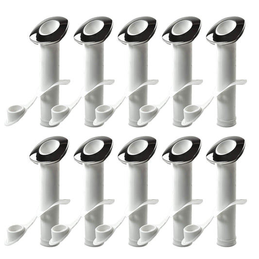 MARINE CITY White Nylon Flush Mount Rod Holder – UV Stabilized 30° (Pack of 10)