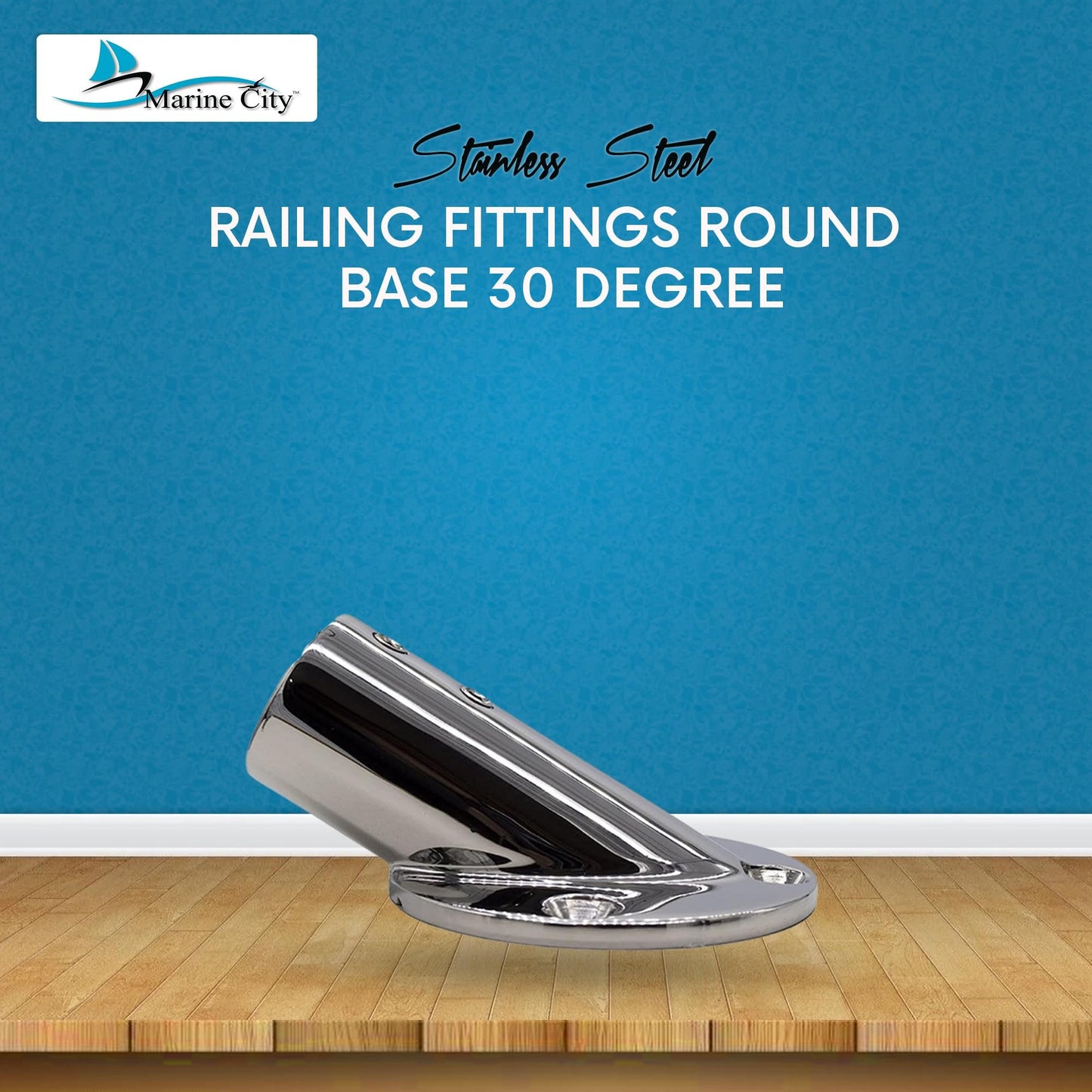 Marine City 30° Casting Boat Hand Railing Round Base – Stainless Steel (2 Pcs)