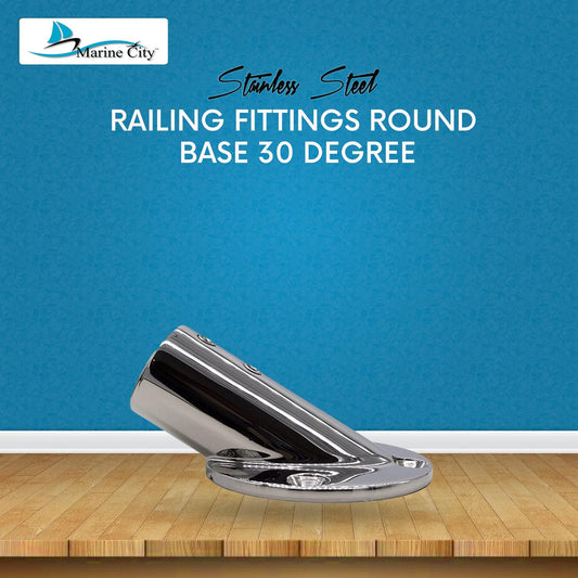 Marine City 30° Casting Boat Hand Railing Round Base – Stainless Steel (2 Pcs)