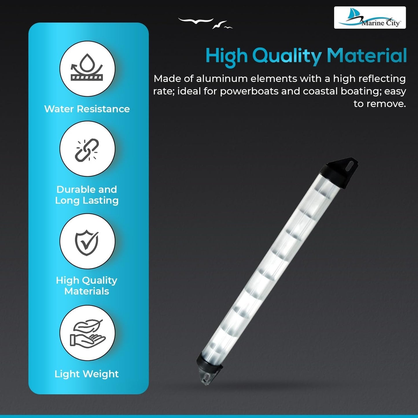 MARINE CITY 23” Aluminum Tube Type Radar Reflector – 25 SQ FT Reflective Area Marine City