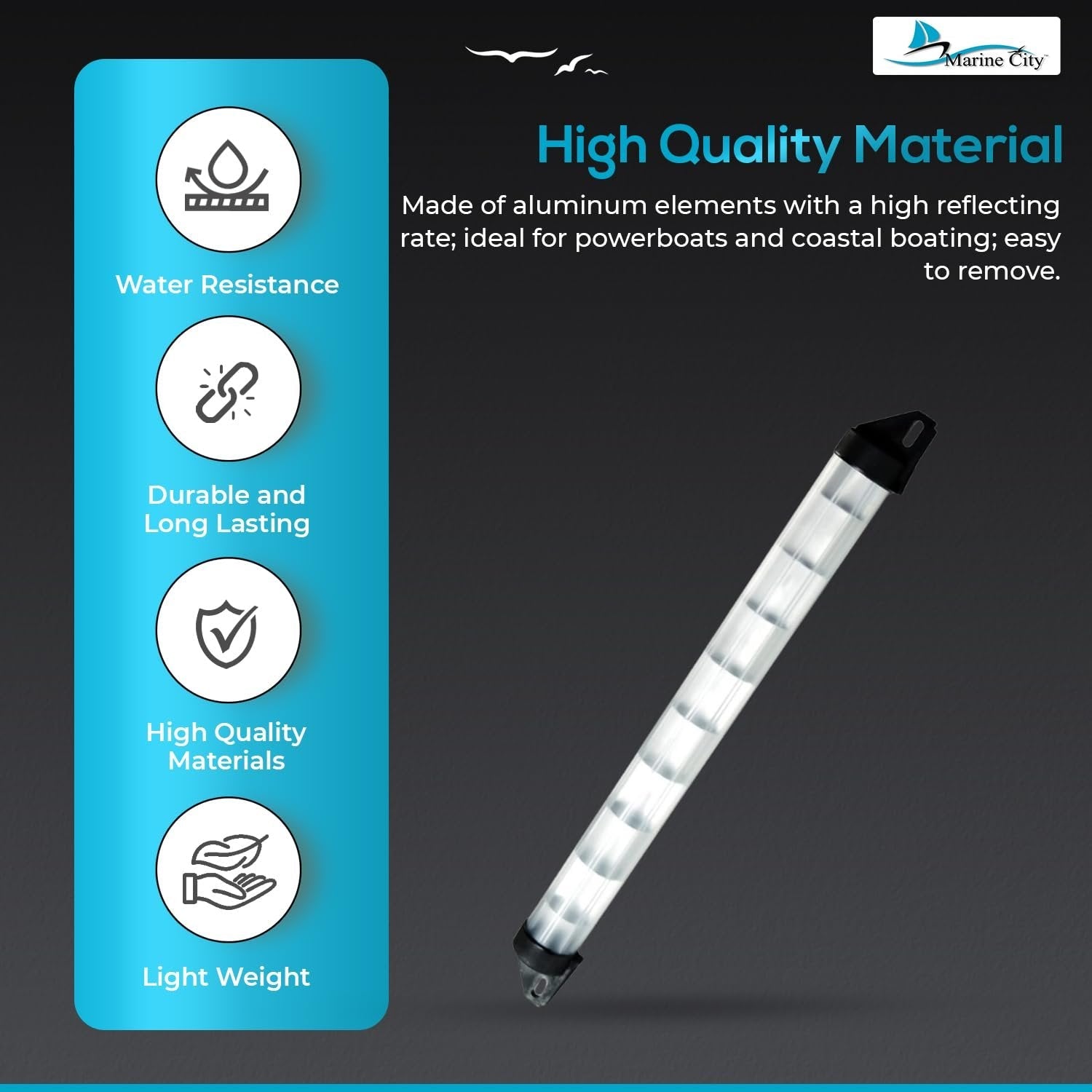 MARINE CITY 23” Aluminum Tube Type Radar Reflector – 25 SQ FT Reflective Area Marine City
