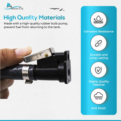 Marine City Boat Conjunto de línea de combustible resistente, línea/manguera de combustible fueraborda marina de nailon de 8.8 pies, diámetro interior de 3/8 pulgadas, diámetro exterior de 5/8 pulgadas para motor fueraborda