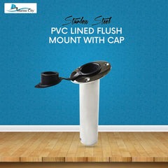 Marine City Soporte de varilla de montaje empotrado de acero inoxidable y revestimiento de PVC con tapa -15 grados