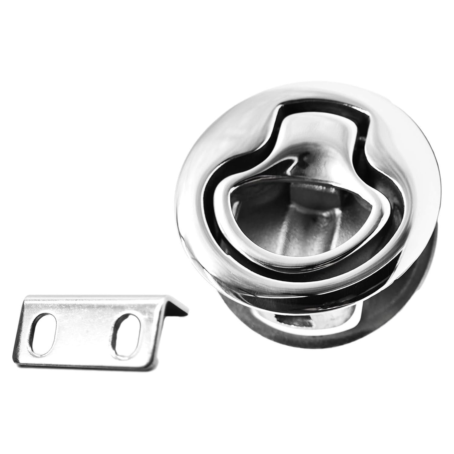 Marine City Round Flush Pull Slam Latch 2 Inch 316 Stainless Steel Flush Handle