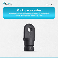 Marine City Bimini Top Nylon negro redondo interior ojo extremo para tubo OD 7/8