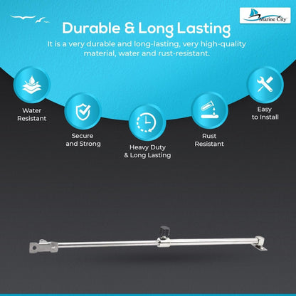 Marine City Stainless-Steel Telescoping Hatch Window Adjuster 13 Inch–23.5 Inch Marine City