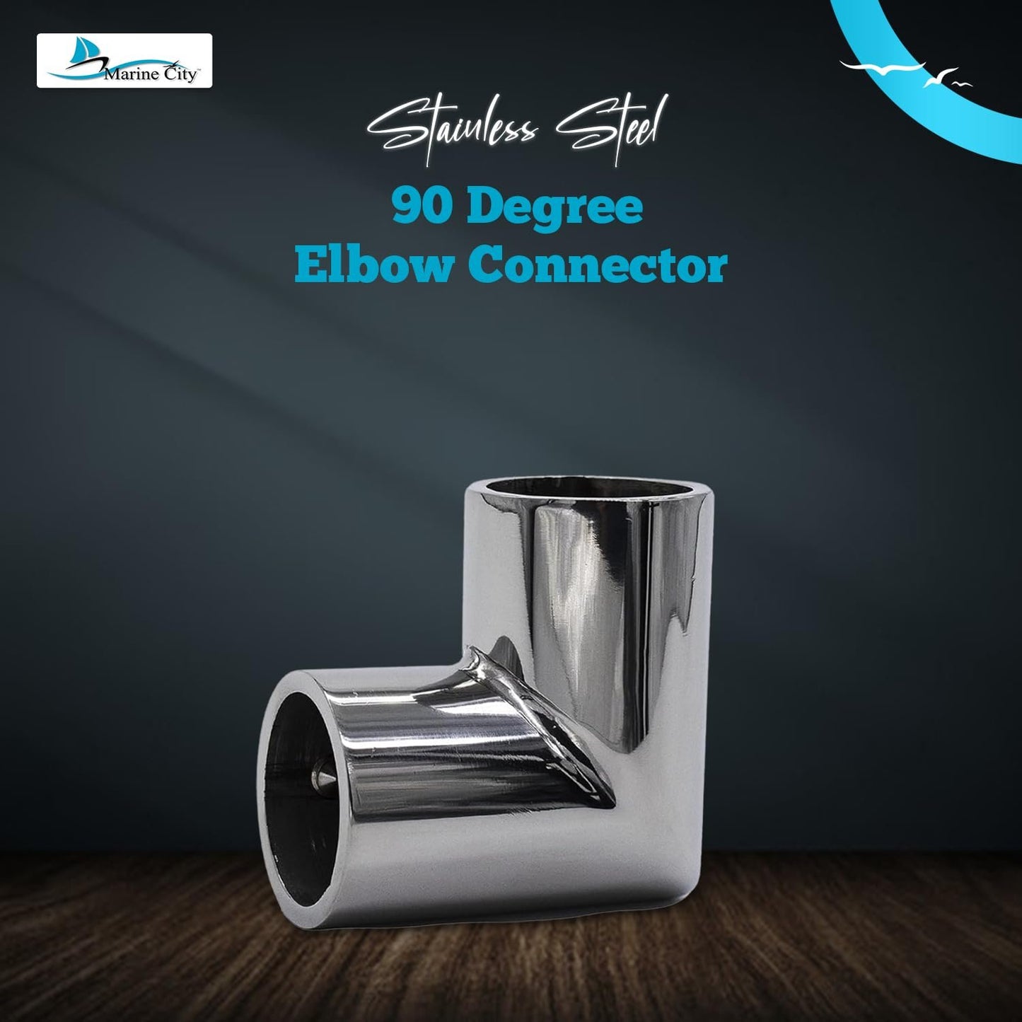 MARINE CITY 90° Elbow Two-Way Connector 304 Stainless Steel (Pack of 2)