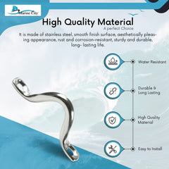 Marine City 304 Acero inoxidable Bimini Boat Top PAD Eye, Correa para los ojos （Tamaño: S）