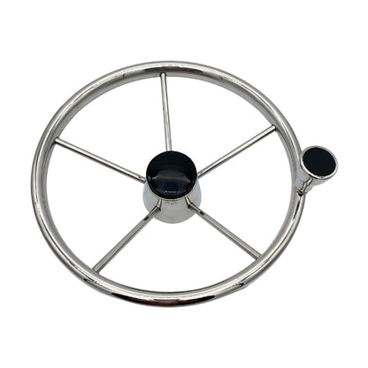 Marine City 5-Spoke Stainless Steel Steering Wheel – 13-1/2” Marine Helm Wheel MARINE CITY