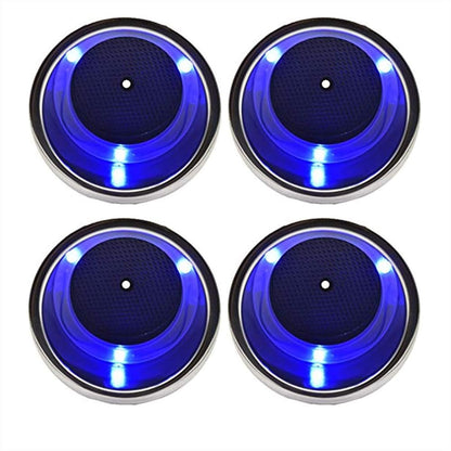 Marine City Portavasos de acero inoxidable con 3 LED azules, 12 V, 1 W, con drenaje (2 unidades)