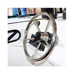 Marine City Stainless-Steel 25 Degree 15-1/2 inches Dia. 5 Spokes Steering Wheel for Boat, Yacht (Dia.:15-1/2 inches) MC91051012