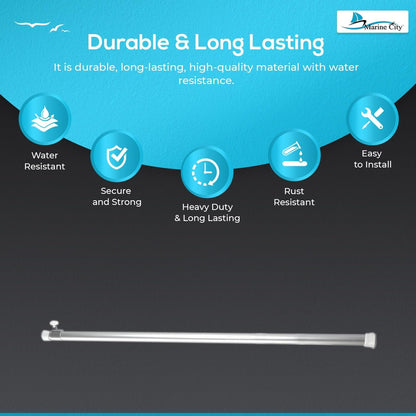 Marine City Adjustable Aluminum Boat Cover Support Pole – Extendable 28"–55” Marine City Hardware