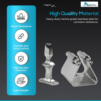 Marine City Tope de puerta de acero inoxidable y soporte para barco, RV (altura: 2-3/4") (L)