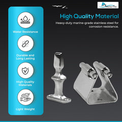 Marine City Tope de puerta de acero inoxidable y soporte para barco, RV (altura: 2-3/4