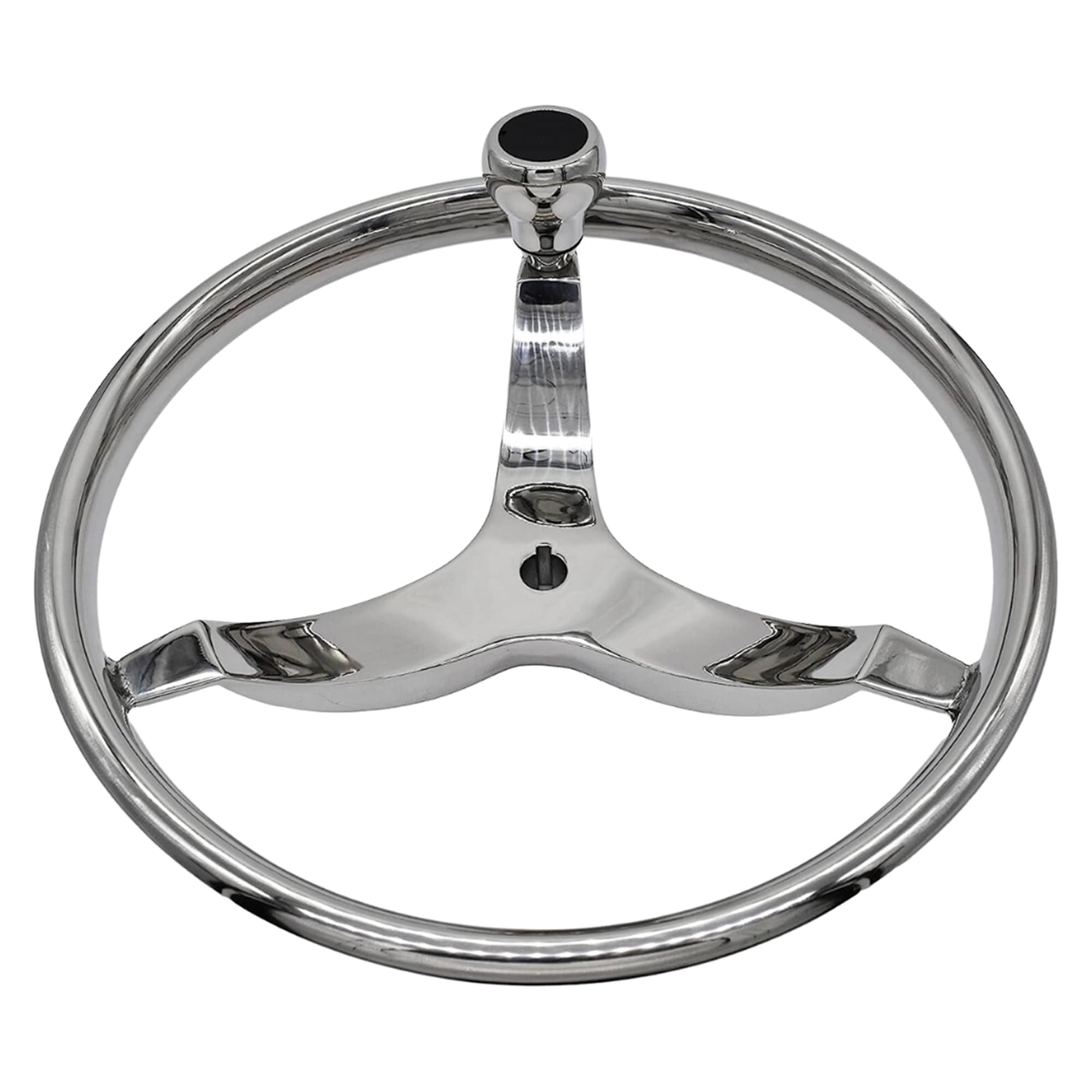 MARINE CITY 3-Spoke Steering Wheel with Bearing Control Knob 304 Stainless Steel