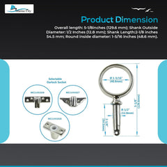 Marine City Round Rowlock/Oarlock – 316 Stainless Steel, 2