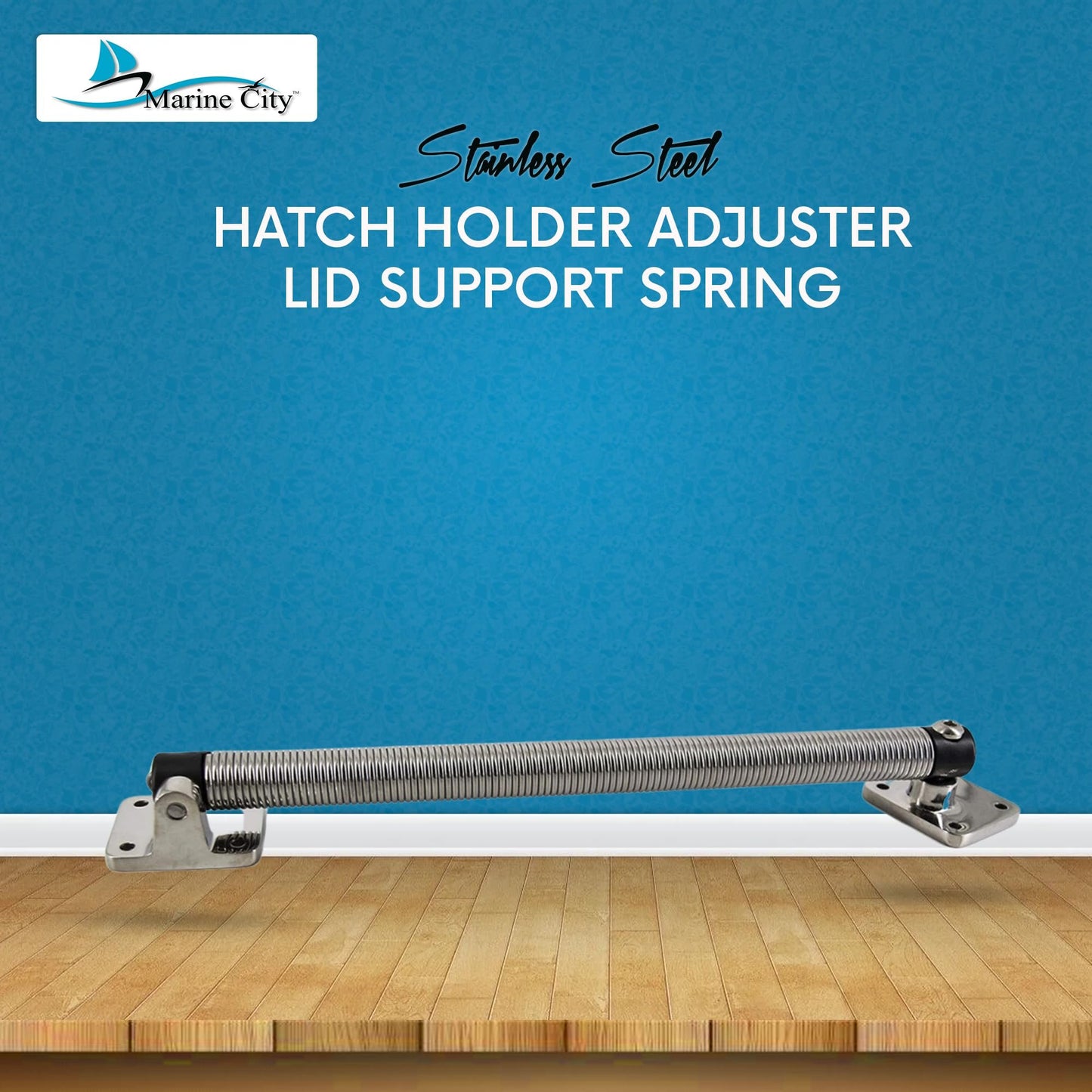 Marine City 316 Stainless Steel Hatch Holder Adjuster Lid Support Spring – 14"