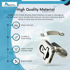 Marine City 316 Stainless Steel Boat Cam Latch – Marine Grade T-Handle, 3x2-1/2”